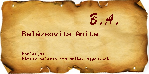 Balázsovits Anita névjegykártya